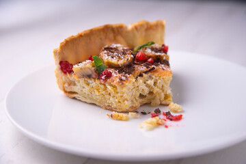 Banana cake with coconut and chocolate