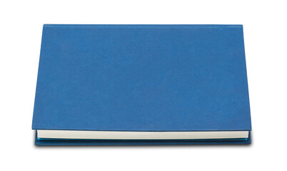 Top side of blue book isolated on white background, high resolution image