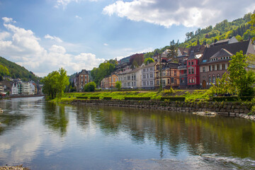 Fototapeta na wymiar The city of Altena and the river Lenne in Germany