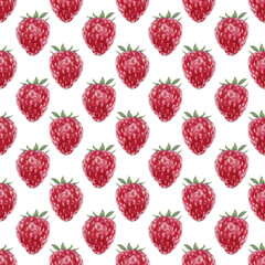 Watercolor seamless pattern with strawberries Hand drawn hand painted realistic watercolor food illustrations. Great for background, textile, fabric, paper design