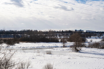 winter landscape with snow