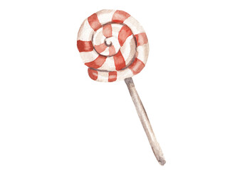 Watercolor halloween candy Orange hand painted hand drawn dessert Trick or Treat candies. Cute haloween decor isolated on white High resolution jpg Party decor sweets candy shop