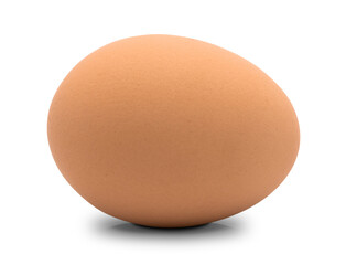 Close up of chicken egg isolated on white background, high resolution image