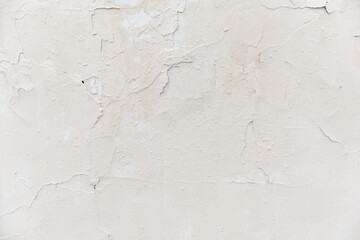 texture of a white old wall with cracks and peeled paint - Powered by Adobe