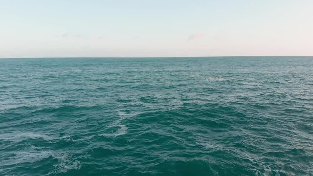 Beautiful blue ocean view with horizon and clear sky