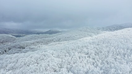 冬・雪山・ドローン・空撮