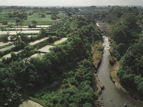 Aerial view of river