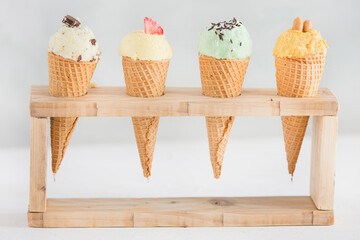 Ice cream healthy with fruits and nuts