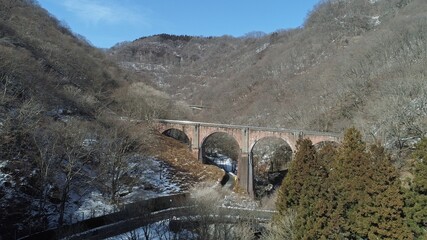 めがね橋・碓氷第三橋梁・ドローン撮影