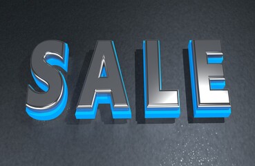 Big black 3d letters forming the word SALE - 3d rendering/illustration