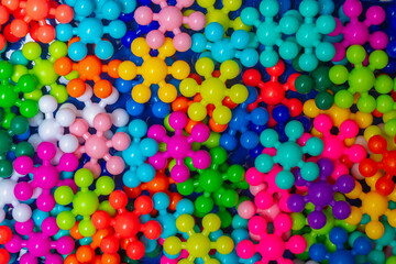 Colorful details of the designer for children made of plastic in the form of stars