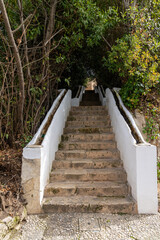 the Escalera del Agua stairs in the Generalife Palace and gardens in the Alhambra