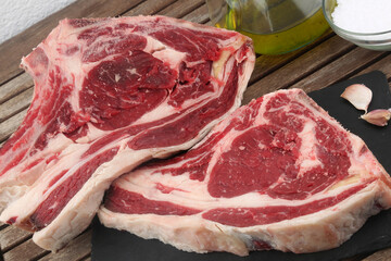 raw red caw meat entrecote