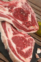 raw red caw meat entrecote