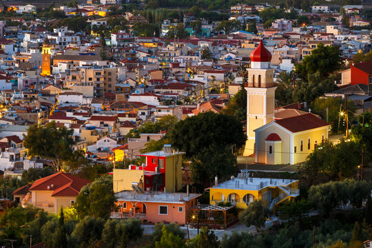 Zakynthos town as seen from Bochali view point, Greece.