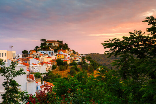 View of Ioulida village on Kea island in Greece.