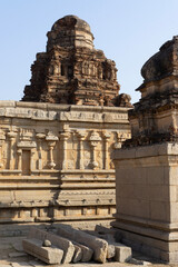 Ancient city architecture. Hampi Archeological Ruins.  India, Karnataka, Hampi city. Date: 10th February 2020