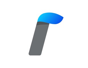 I letter aqua font, blue water drop design