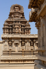 Ancient city architecture. Hampi Archeological Ruins.  India, Karnataka, Hampi city. Date: 10th February 2020