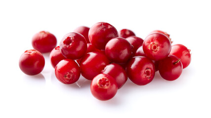 Lingonberry on white background