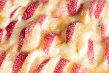 Close up of freshly backed home made  apple pie, selective focus