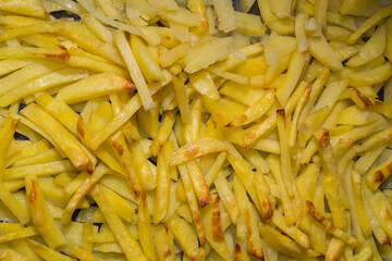 potatoes fried in the oven baked cut