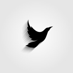 black bird flying icon symbol vector illustration design