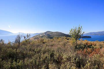 Beautiful landscape with sea view and mountains