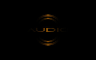DJ Dance Party Logo, Recording Studio Emblem, Audio Wave and Light Dark Gradient Background