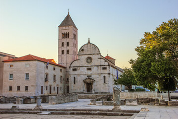 Zadar, Croatia / 31st July 2020: St. Mary Church in old town centre Zadar, crkva svete Marije