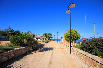 Promenade in Ksamil resort in Albania