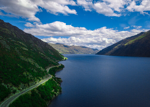 Incredible coast road along the ocean in New Zealand