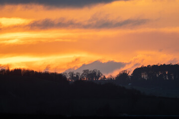 A stormy winter sunset