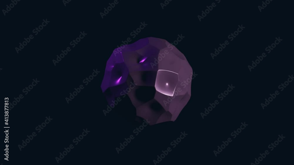 Aufkleber abstract 3d object in neon colors moving and transforming on a dark background. simple morphing moti
