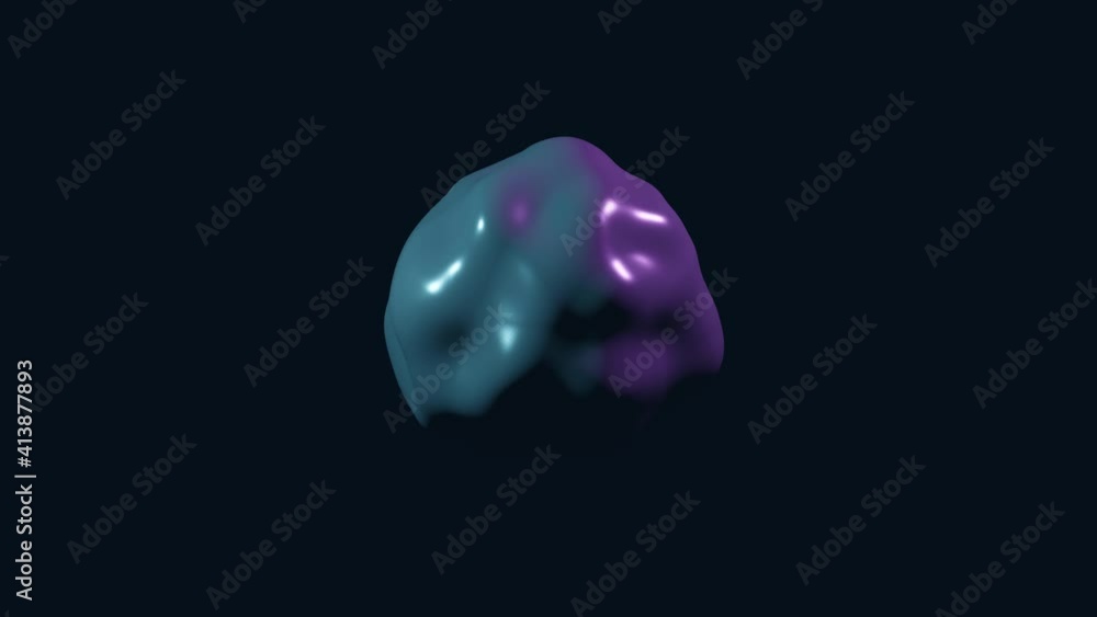 Aufkleber abstract 3d object in neon colors moving and transforming on a black background. minimal morphing mo