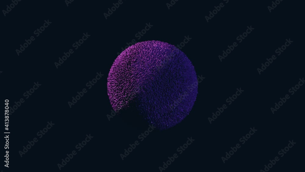 Aufkleber abstract 3d object in neon colors moving and transforming on a dark background. simple morphing moti