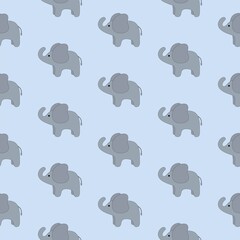Seamless pattern cute cartoon elephant