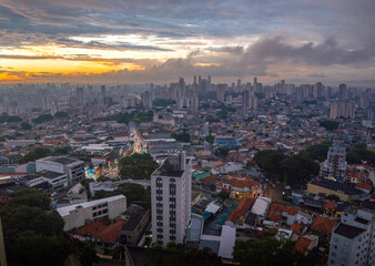 Sunset in São Paulo, Brazil, metropolis 