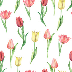 Tulip watercolor pattern