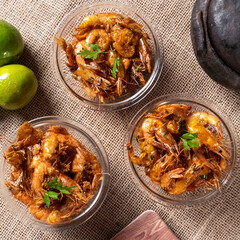 Shrimp, seadfoof to restaurants. Fried frish. 