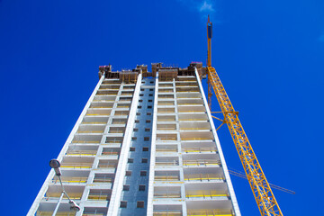 Fototapeta premium Construction of a high-rise building using monolithic frame construction technology