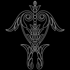 Vintage baroque frame scroll ornament engraving border floral retro pattern antique style acanthus foliage swirl decorative design element filigree calligraphy vector