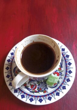 A cup of strong Turkish Coffee, Balat, Istanbul, Turkey