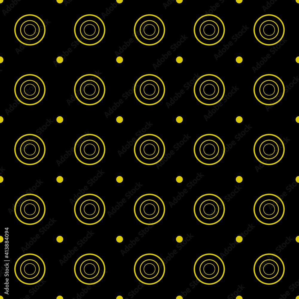 Poster Yellow targets. Pattern yellow dots. Vector dots pattern.