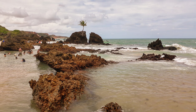 famous Tambaba Beach in Paraiba, Brazil