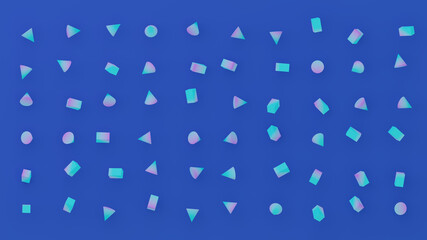 abstract light blue geometry grid, Cool indigo blue space grid. Dark blue backdrop.Hi-tech communication, 3d rendering