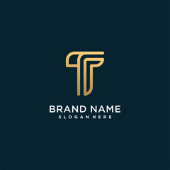 letter T logo with golden creative concept for company or person Premium Vector part 3