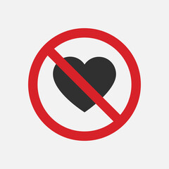 No love sign icon isolated on white background.