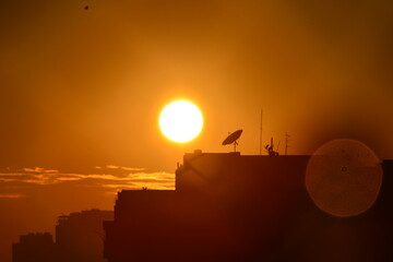 sunset over the city