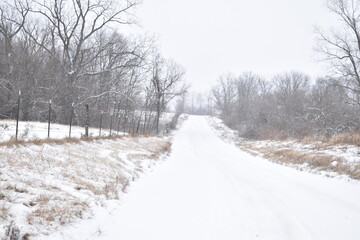Snowy Gravel Road